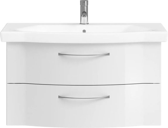 Pelipal Waschbeckenunterschrank Quantum 03 in Weiß Hochglanz mit Soft-Close-Türen, Breite: 90 cm - Bild 1