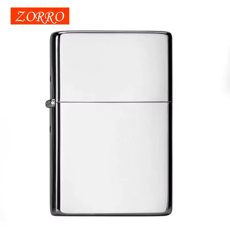 ZORRO ZC9 ultradünnes Messingfeuerzeug im Retro-Design, winddicht, in Gold oder Silber - Bild 4