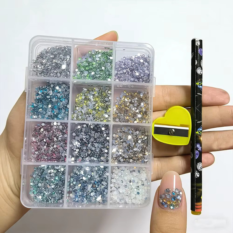MAFANAILS Nagelcharms, 2mm, Glänzend, 12 Gitter, 2 Werkzeuge - Bild 5