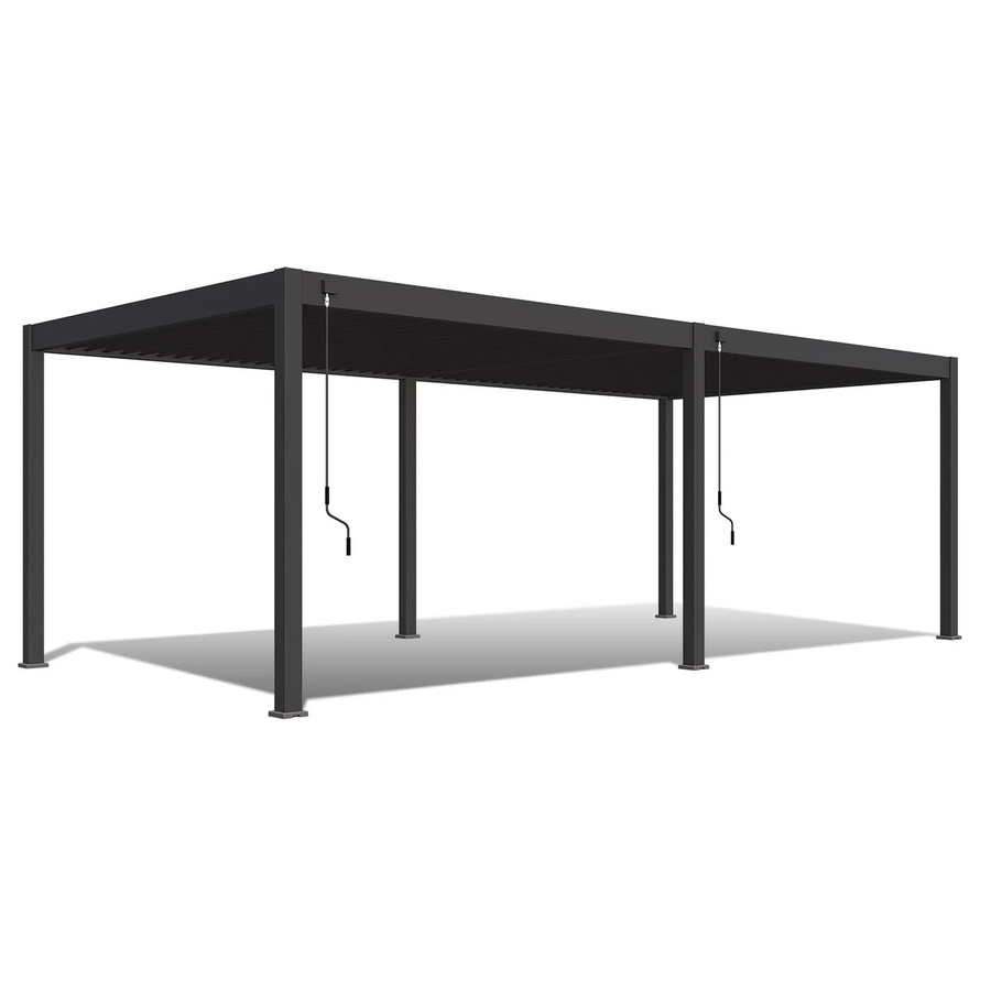 Weide Deluxe Aluminium Pavillon Anthrazit mit Lamellendach und Bodenmontage B: 720 cm, T: 360 cm, H: 255 cm - Bild 2