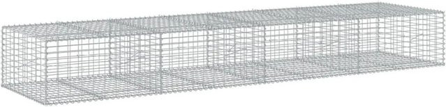 vidaXL Gabione mit Deckel aus verzinktem Eisen in Silber, B/T/H: 400 x 100 x 50 cm - Bild 1