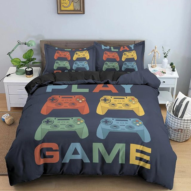 Gamepad Bettwäsche-Set für Einzelbetten mit Reißverschluss, Multicolor, B/H: 135 x 200 cm - Bild 1