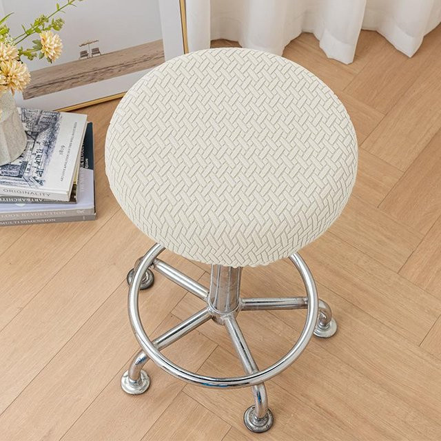 Universeller runder Hockerbezug von Yiran Furniture in Beige, Durchmesser: 36 cm - Bild 1