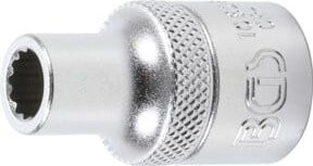 BGS Steckschlüssel-Einsatz Zwölfkant 10628, Antrieb Innenvierkant 1/2 Zoll, Schlüsselweite 8 mm, Silber - Bild 1