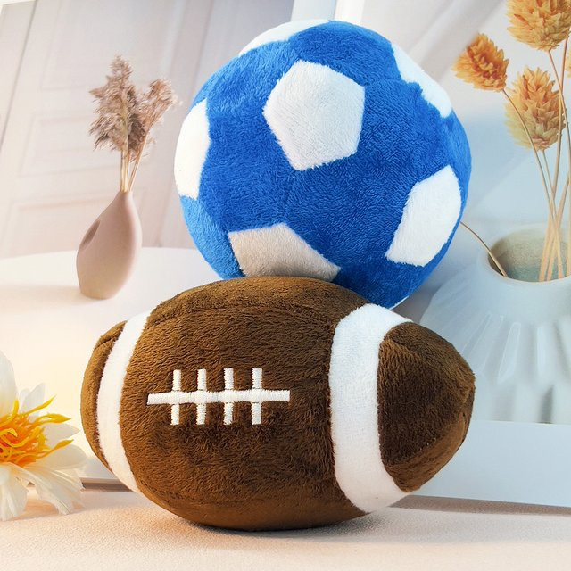 Quietschendes Fußball- & Rugby-Hundespielzeug, Interaktives Welpentraining-Kauspielzeug - Bild 1