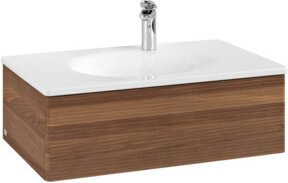 V&B Waschtischunterschrank Antao mit Auszugbeleuchtung in Warm Walnut, B/T/H: 78,8 x 49,6 x 49,6 cm - Bild 1