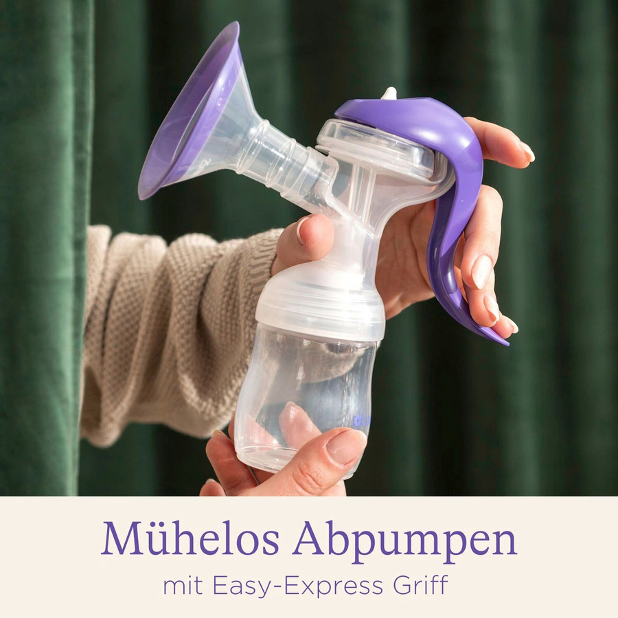 Lansinoh Handmilchpumpe Easy-Express in Lila, BPA-frei und aus Silikon - Bild 2