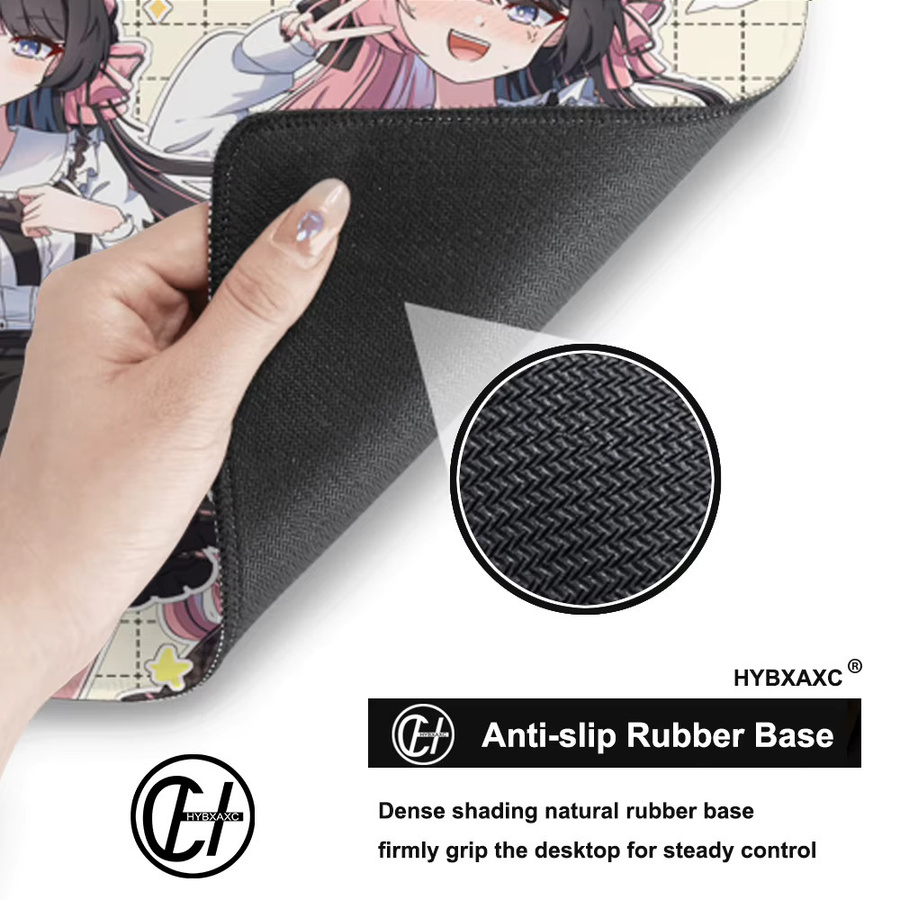 HYBXAXC Anime-Mauspad VSPO Hinano Tachibana, erweiterte Schreibtischunterlage aus Gummi, Multicolor - Bild 5