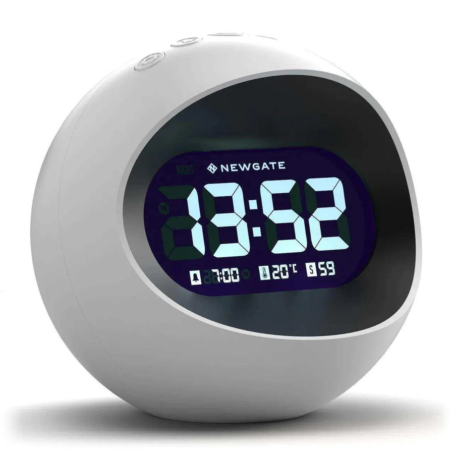 Newgate Centre of the Earth Digital-Wecker in Weiß mit Thermometer und Snooze-Funktion im modernen Retro-Design - Bild 1