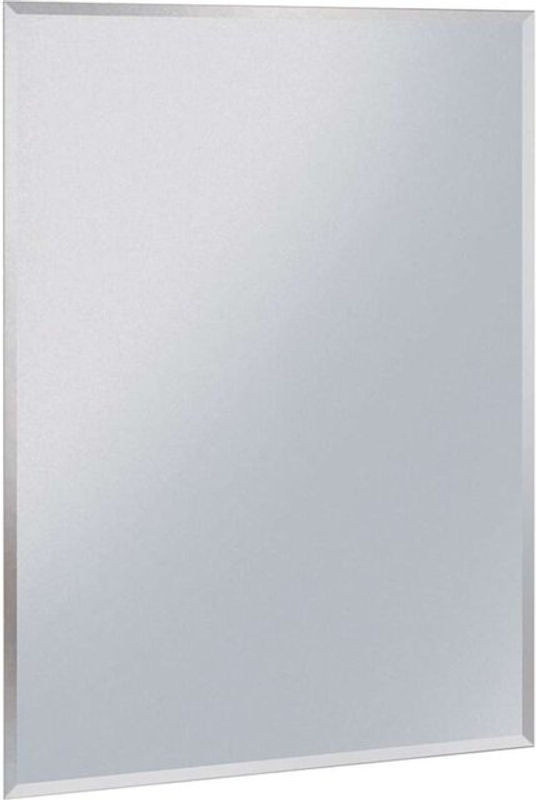 Aqualine Wandspiegel rechteckig silber, rahmenlos mit Facette, B: 60 cm, H: 80 cm - Bild 1