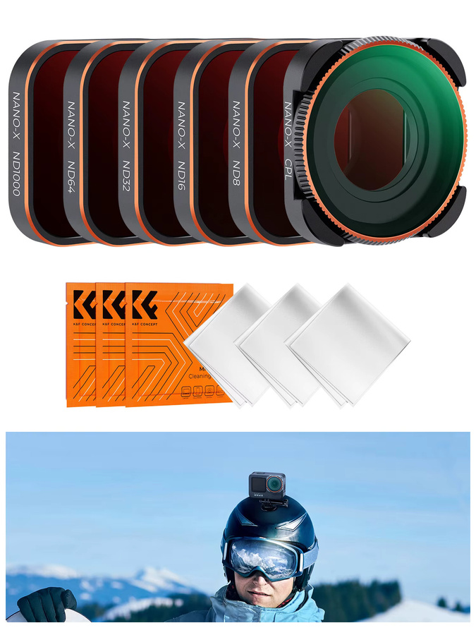 K&F CONCEPT CPL ND Filterset Schwarz für GoPro Hero 10 11 12 13 Action-Kamera mit variablen ND-Filtern ND8 ND16 ND32 ND64 ND1000 ND2-32 ND32-512 - Bild 6