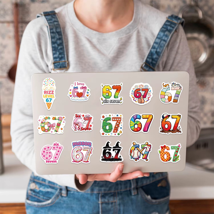 50 Stück wasserdichte DIY Aufkleber mit Motiv 67 in Multicolour für Scrapbooking und Gepäck - Bild 3