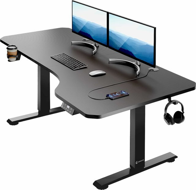 Casaria Elektrischer höhenverstellbarer Schreibtisch in Schwarz, B/T/H: 160 x 75 x 73-118 cm - Bild 1