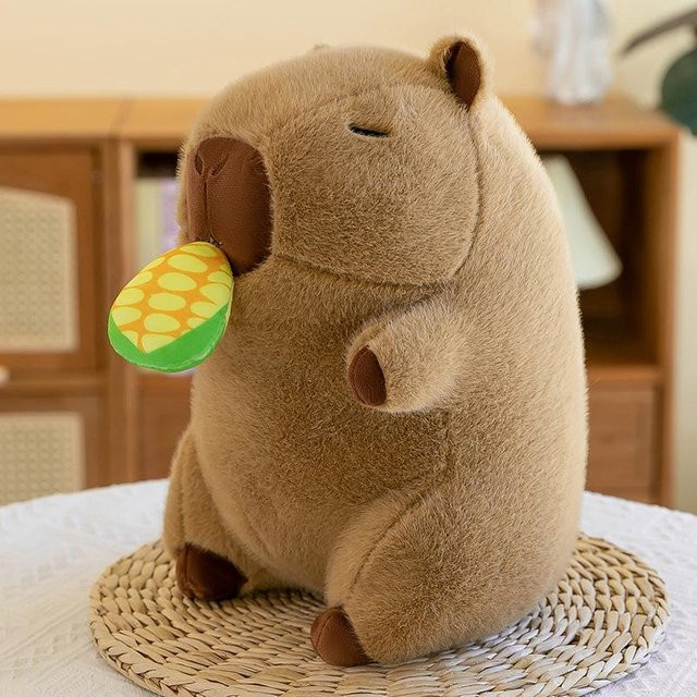 Capybara Dehnbare Puppe Kissen, Plüschtier, 40 cm, Braun - Bild 1