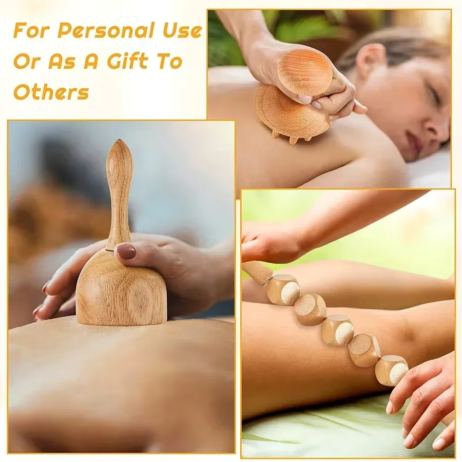 MQQWQQ Lymphdrainage-Massagegerät aus Holz, Gua Sha, Unisex - Bild 3