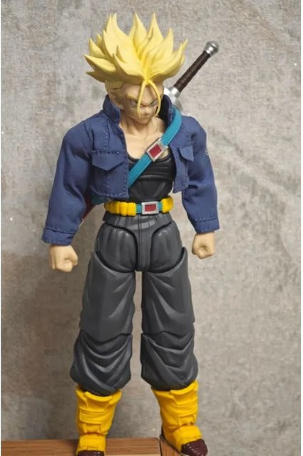 Bandai Dragon Ball Trunks ärmelloser gewöhnlicher Mantel, blaue kurze Jacke, Zubehör, 1/12 Maßstab - Bild 1