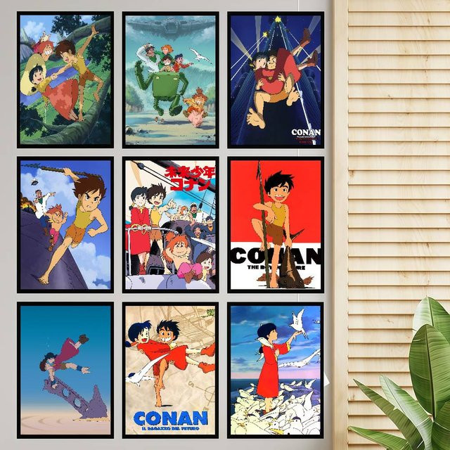 Future Boy Conan Anime Poster Wasserfester Papieraufkleber in Mehrfarbig für Ästhetische Wandgestaltung - Bild 1