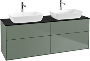 V&B Finion Waschtischunterschrank mit Wandbeleuchtung, Farbe Blau Matt Lacquer, B/T/H: 160 x 60 x 50,1 cm - Bild 1