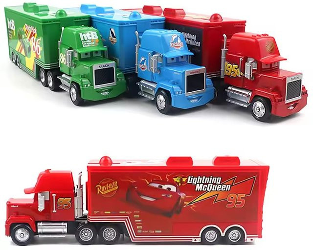 TAKARA TOMY Disney Lightning McQueen Onkel Mike Container-LKW, Druckguss-Modell, ab 14 Jahren - Bild 1
