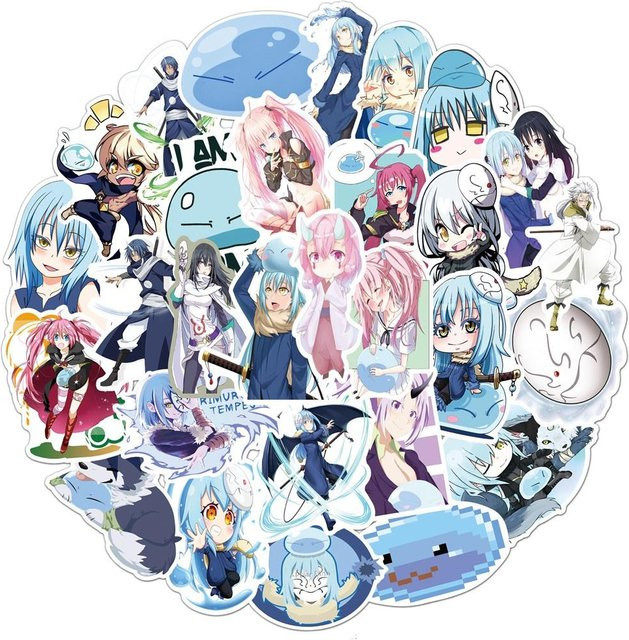 50 Stück Die Zeit, als ich als Schleim wiedergeboren wurde Anime Aufkleber Set von Binchi Outdoor Product in Mehrfarbig für Kinder, Jugendliche und Erwachsene - Bild 1
