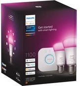 Philips Hue White and Color Ambiance Starter Kit E27 mit 2x A60 LED-Lampen und Bridge - Bild 2