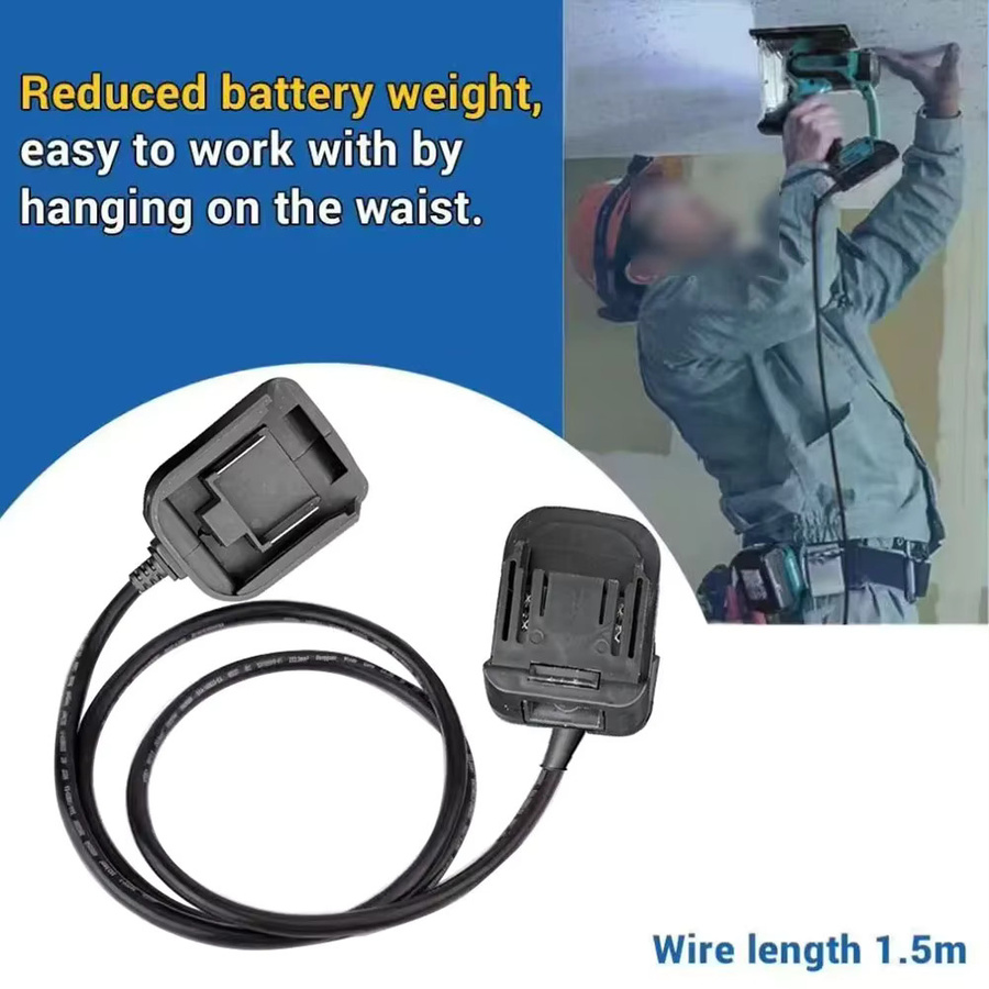 VIBRATITE Batterieadapter für 18V und 21V Elektrowerkzeuge in Schwarz mit Kurzschlussschutz - Bild 3