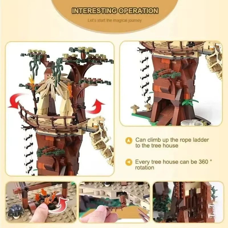 Potdemiel Star Wars Ewoks Bau-Dorferbaugebäude, Modellbausteine-Kit, 1990 Teile, ab 14 Jahren - Bild 4