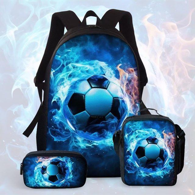 3-teiliges Schulrucksack-Set in Blau aus Oxford-Stoff mit Schultasche, Schultergurt und Federmäppchen - Bild 1