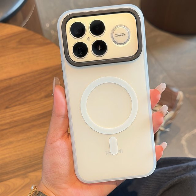 Luxus Magnet Acryl Schutzhülle für Xiaomi POCO F8 Pro und F8 Ultra in Weiß mit MagSafe Wireless Charging Unterstützung - Bild 1