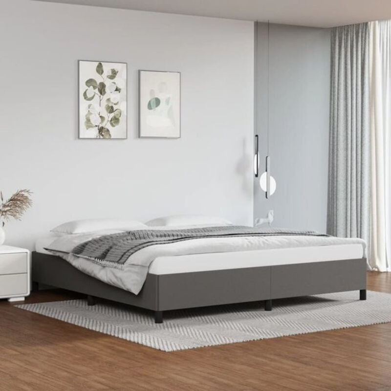 vidaxl Polsterbett in Grau aus Kunstleder mit Holzwerkstoff B/T: 200 x 200 cm - Bild 1