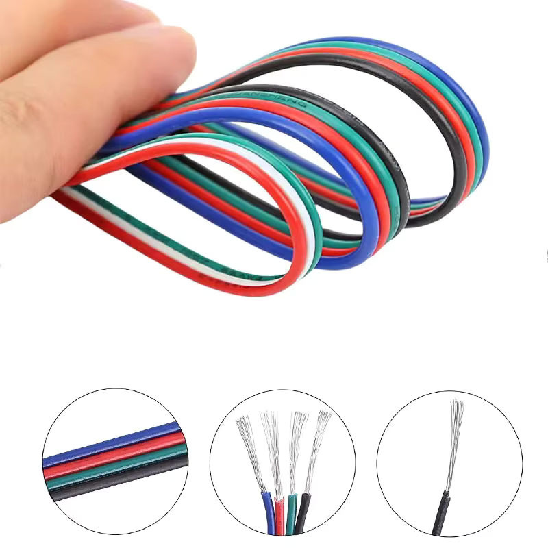 Bytebattle RGB-Verlängerungskabel mit Spule für 5050 und 3528 LED-Streifen, 2- bis 4-polig in 20AWG und 22AWG mit 6 Anschlüssen - Bild 2
