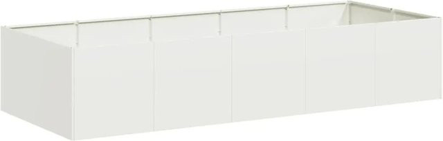 vidaXL Pflanzgefäß aus Stahl in Weiß, Hochbeet für Gemüse-, Kräuter- und Ziergärten, B/T/H: 200 x 80 x 40 cm - Bild 1