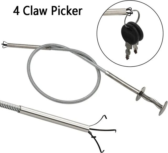 TFCHXZ Flexibles Pick-up-Werkzeug mit 4 Klauen und 60 cm Reichweite in Silber - Bild 1