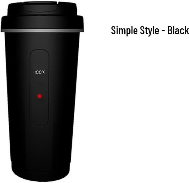 HomeHarmony Elektrisch Heizbarer und Isolierter Wasserbecher mit Wasserkocher Funktion, Schwarz - Bild 1