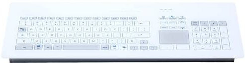 GETT TKR-103-TOUCH-ADH-USB-DE Kabelgebundene Tastatur mit QWERTZ-Layout in Weiß und IP65-Schutz über USB-C - Bild 1