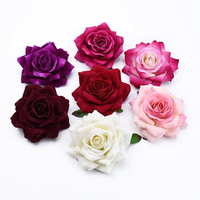 Künstliche Rose in Mehrfarben für Garten, Tischdekoration und DIY-Hochzeitsfloristik, Höhe: 10 cm - Bild 2