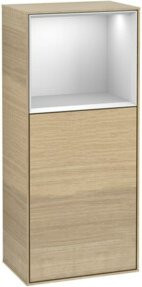 V&B Finion Seitenschrank mit LED-Beleuchtung und Glasfachboden in Eichen-Veneer, B/T/H: 41,8 x 1,0 x 93,6 cm - Bild 1