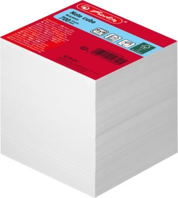 Herlitz Notizklotz mit 700 Blatt weißem Papier, B: 9,0 cm, T: 9,0 cm, H: 9,0 cm - Bild 1