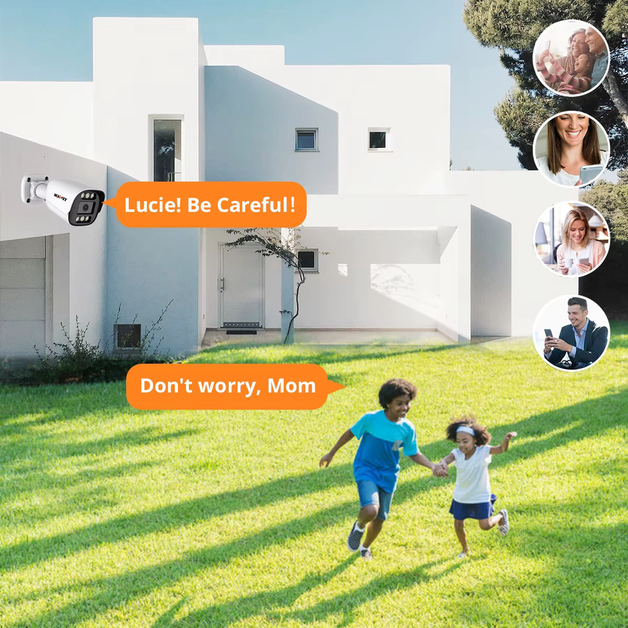 XMEeye Pro 5MP PoE IP Sicherheitskamera mit Zwei-Wege-Audio, Nachtsicht und iCSee App Unterstützung, Farbe: Weiß - Bild 2