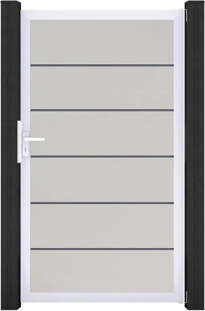 GroJa Tor Basicline 1-flg. Schmal Weiß B: 100 cm, H: 180 cm - Bild 1