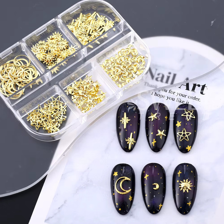 SWEET TREND Nagelkunst-Charms, Gold, Metallic, Unisex - Bild 3
