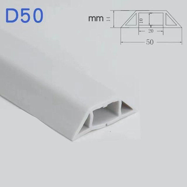 Flexibler PVC-Gummikabelschutzkanal in Weiß, druckfester Kabelkanal zur Aufbewahrung von Elektrokabeln, Breite: 5 cm, Länge: 100 cm - Bild 1