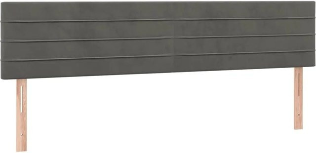 vidaXL Kopfteile Set 2 Stück Dunkelgrau Samt B/T/H: 80 x 5 x 78/88 cm - Bild 1