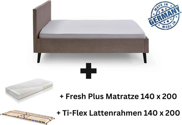 Polsterbett Viola von Aileenstore in Taupe, B/T: 140 x 200 cm