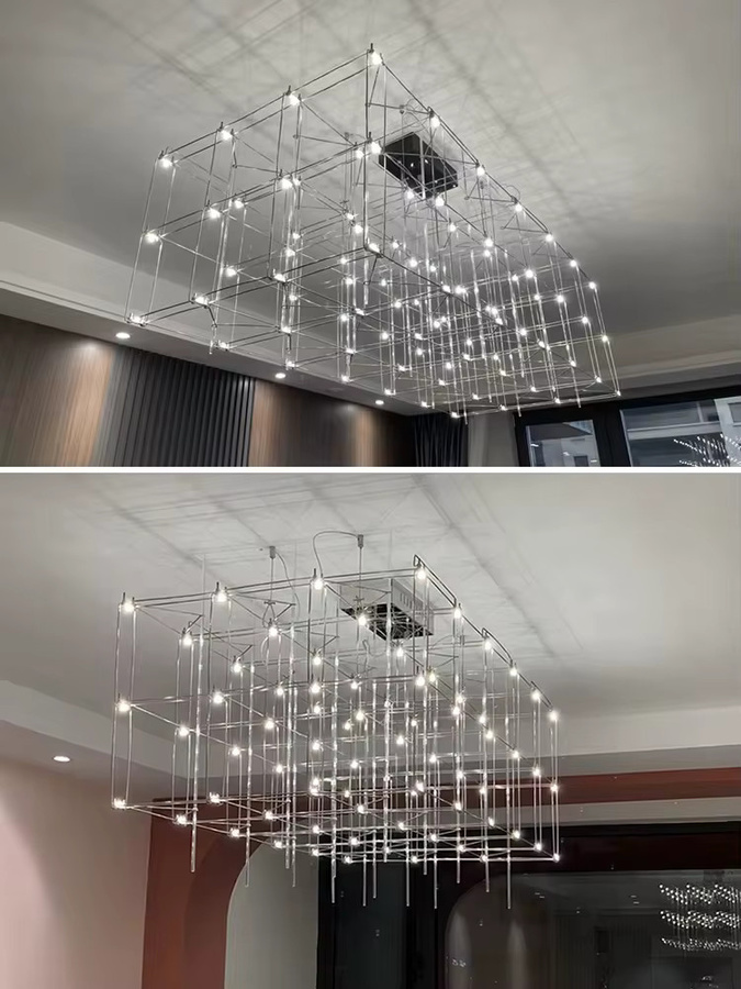 TAONUANSHU LED Pendelleuchte im minimalistischen Würfel-Design aus Metall, Warmweiß - Bild 4
