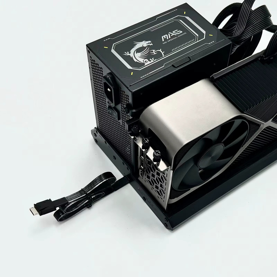 ADT-Link OCuLink eGPU-Dockingstation PCIe 5.0 X4 128Gbps Schwarz - Bild 4