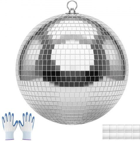 VEVOR Spiegelkugel Discokugel in Silber mit Aufhängering, Durchmesser: 30 cm, für Party, Hochzeit und DJ-Equipment - Bild 1