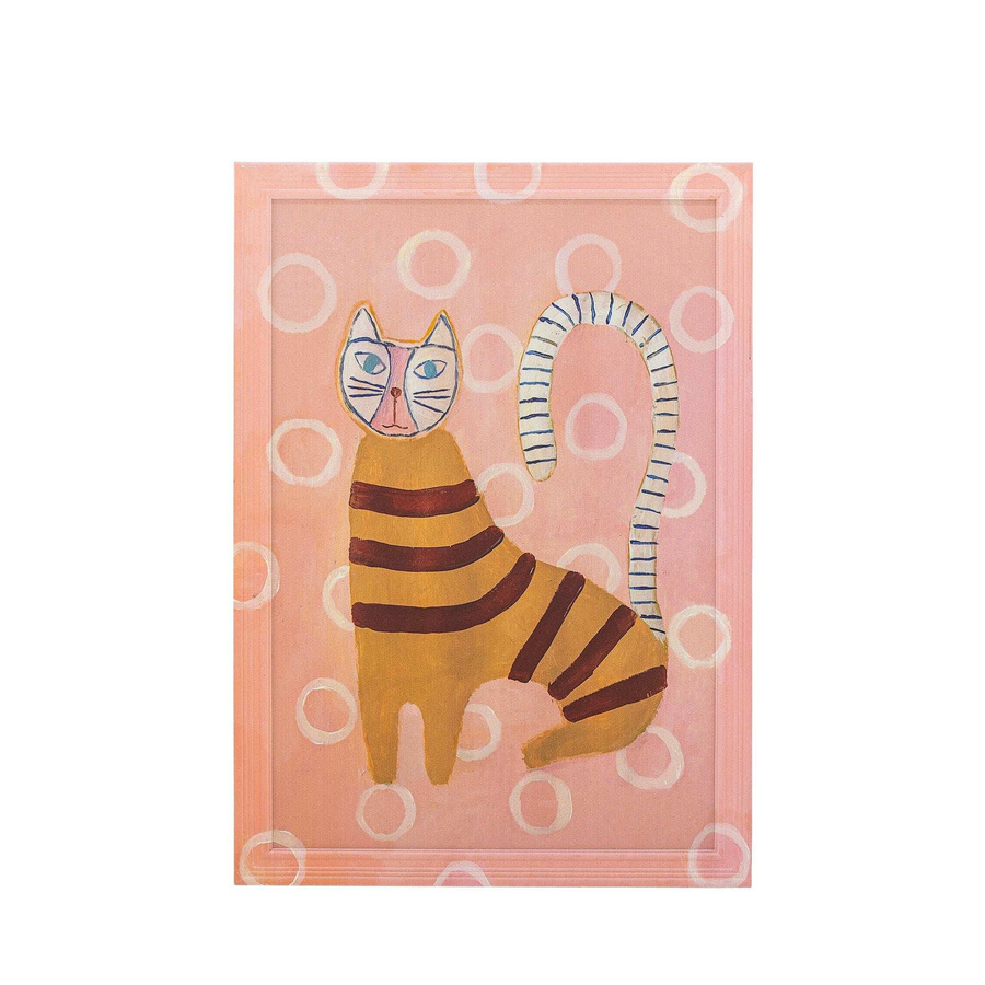 Bloomingville Wanddekoration Missy Katze aus Holz in Pink, B: 40 cm, H: 56 cm - Bild 1