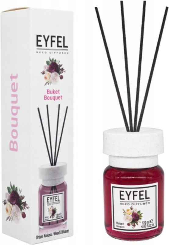 EYFEL Parfum d'ambiance Bouquet de Fleurs Duftzerstäuber mit Rattan-Stäbchen und Glasflasche, mehrfarbig, 120 ml - Bild 1