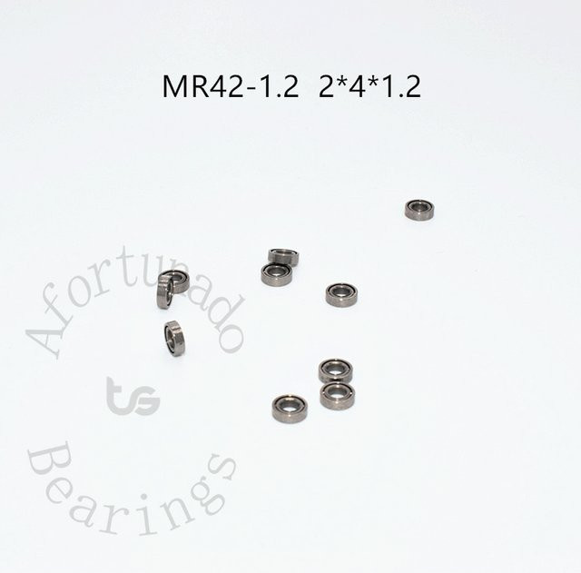 Afortunado Miniaturkugellager aus Chromstahl in Silber, 10 Stück, B/D/H: 2 x 4 x 1,2 mm - Bild 1